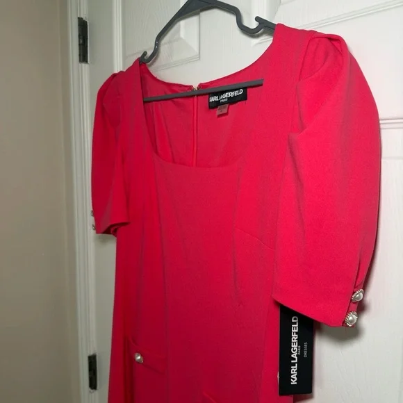 Karl Lagerfeld Vibrant Pink Mini Dress - Picture 3 of 9